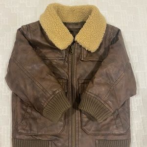 Gap faux leather bomber jacket 18-24 mos